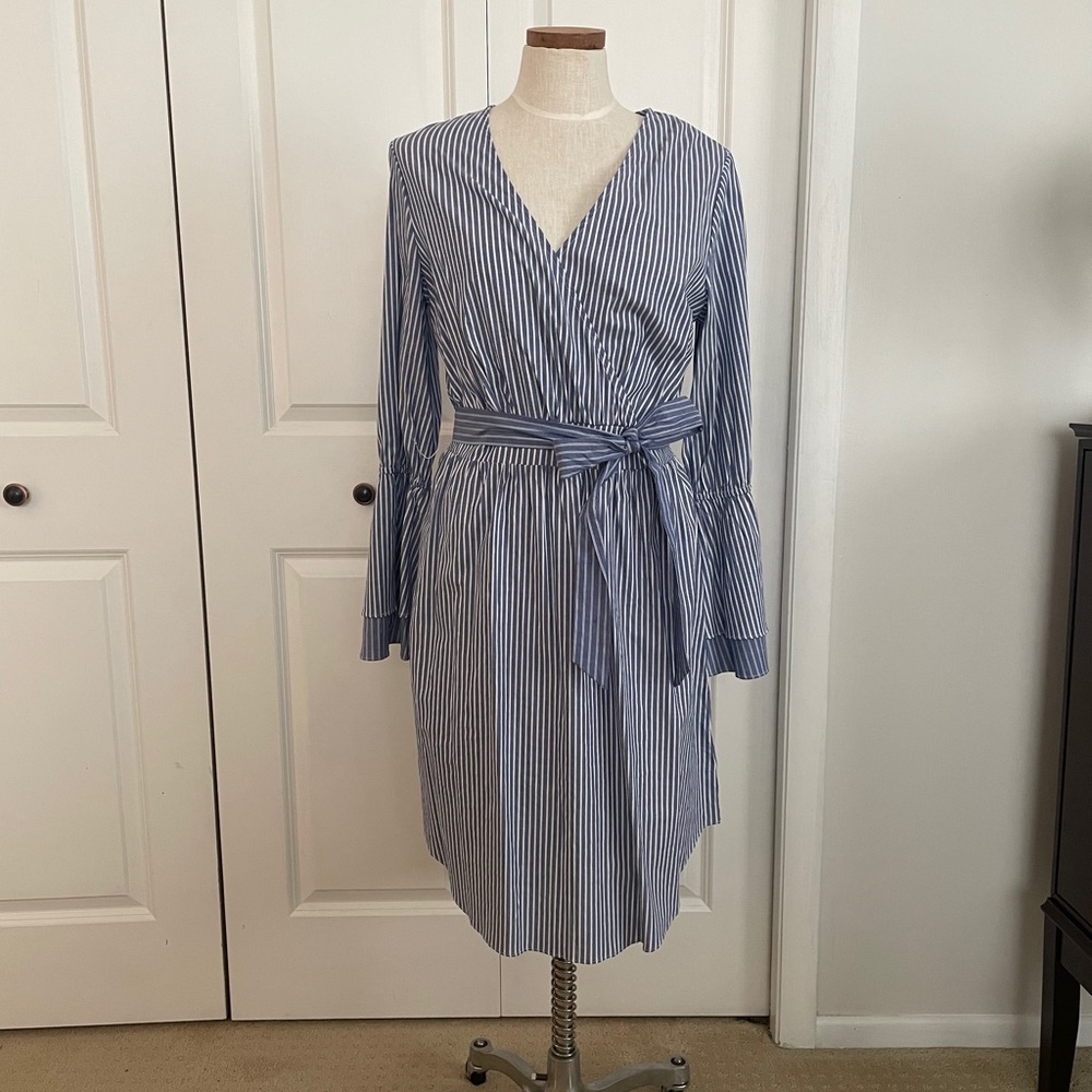 Striped wrap top dress